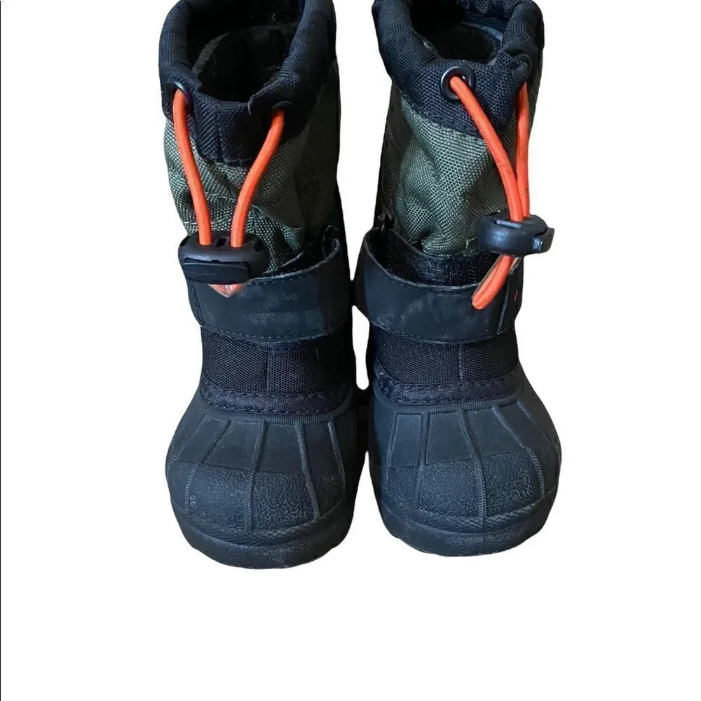 Columbia | Infants Kids Powderbug Plus II Waterproof Pac Boots Green Black | 4